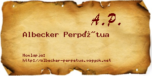 Albecker Perpétua névjegykártya